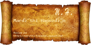 Maróthi Hasszán névjegykártya